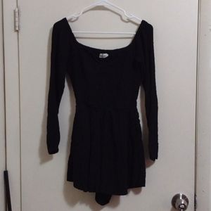 Hollister Black Long Sleeve Romper with Pockets!